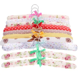 10Pcs Floral No Bumps Hangers Sweater Hangers Fabric Padded Hangers Foam Hangers