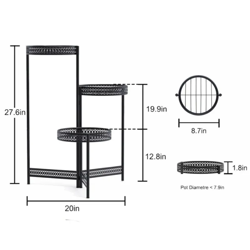 3/4 Layers Metal Plant Stand Folding Flower Rack