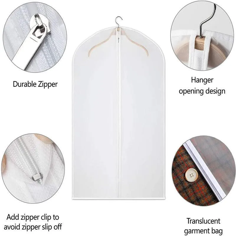 60X137Cm Zip Closure Pva Clothes Garment Bag F49-8-1200