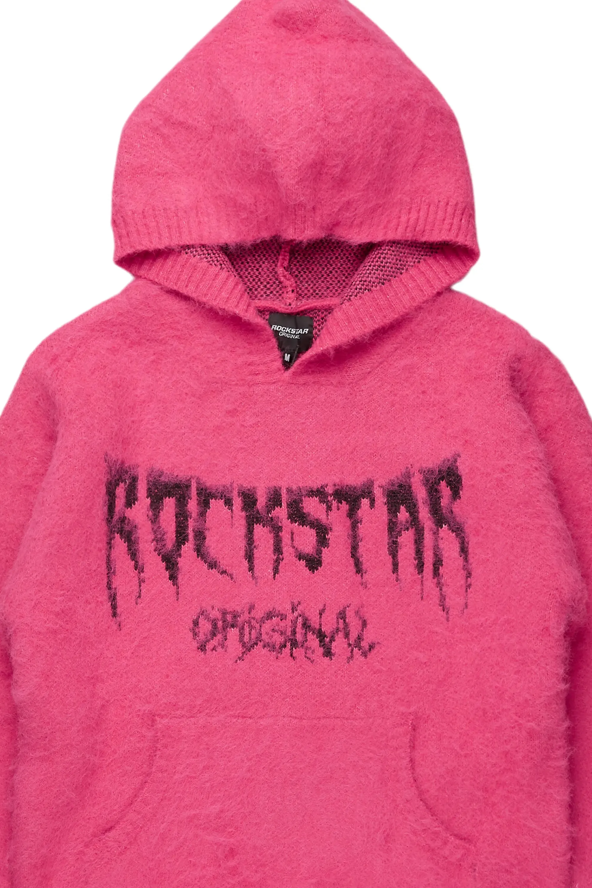 Andros Pink Graphic Knitted Mohair Hoodie