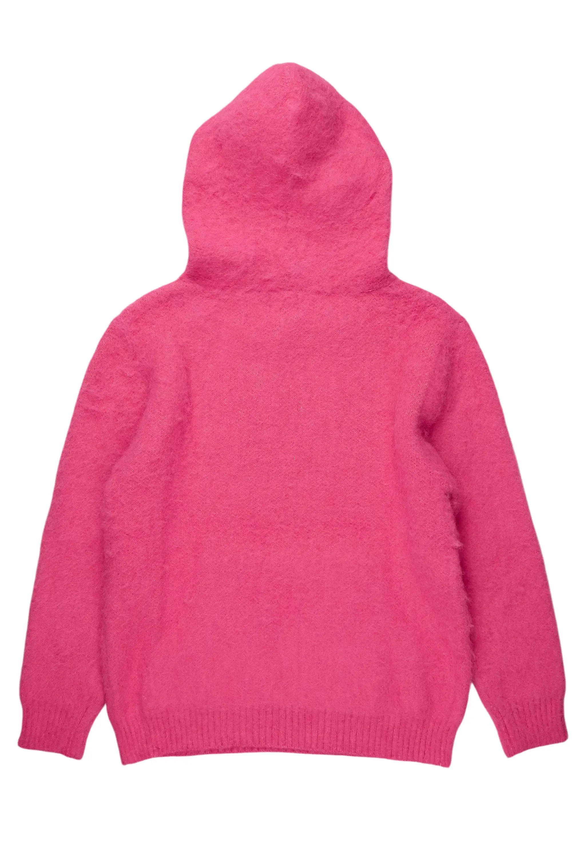 Andros Pink Graphic Knitted Mohair Hoodie