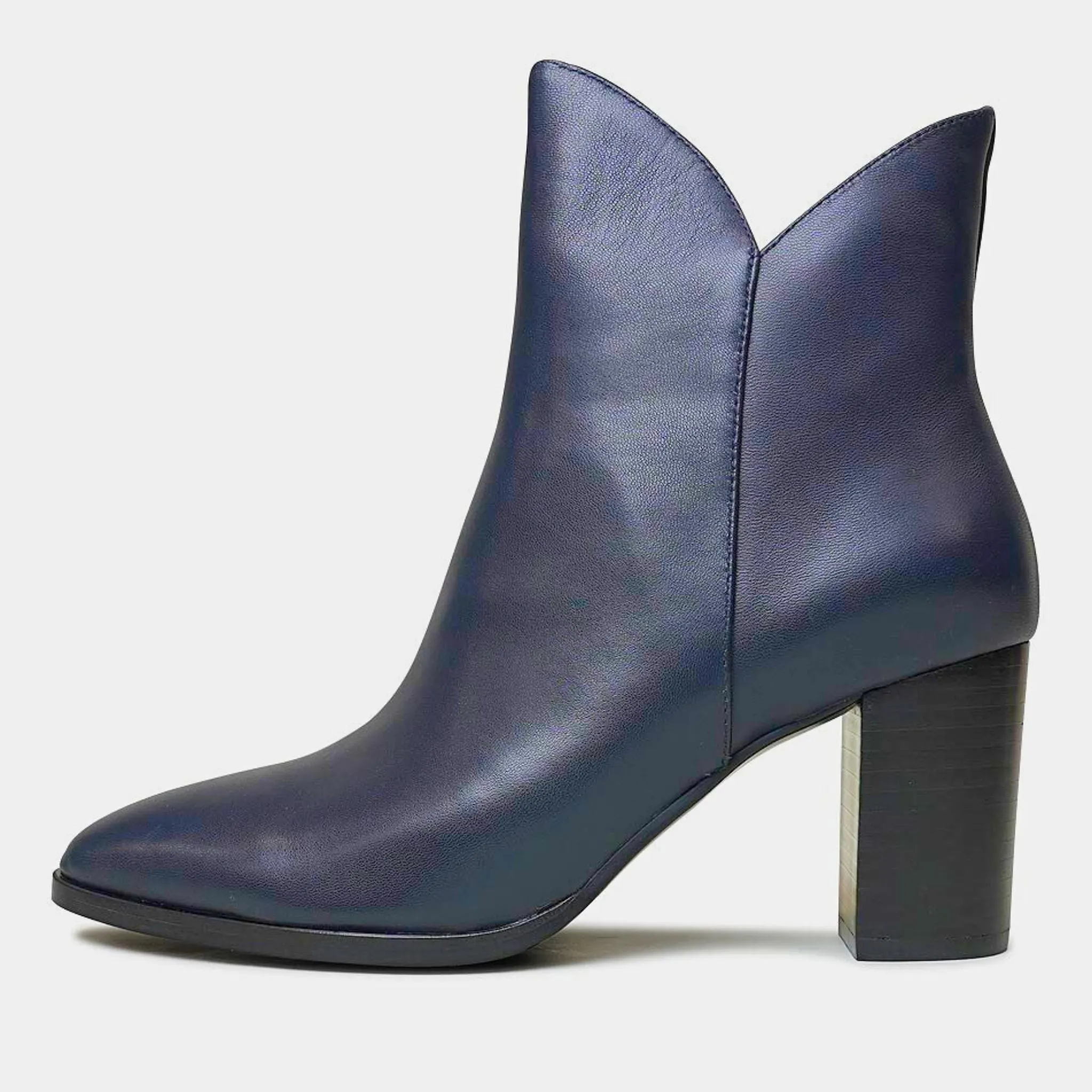 Astronomy Navy Leather Ankle Boots