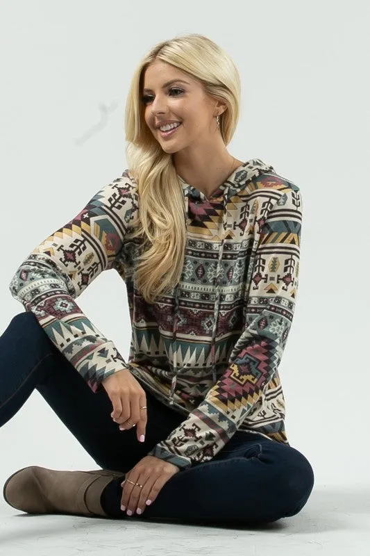 AV-X167-AMANDA-PLUS-TRIBAL PRINT ULTRA SOFT MULTI COLOR HACCI BRUSH HOODIE-3-2-1