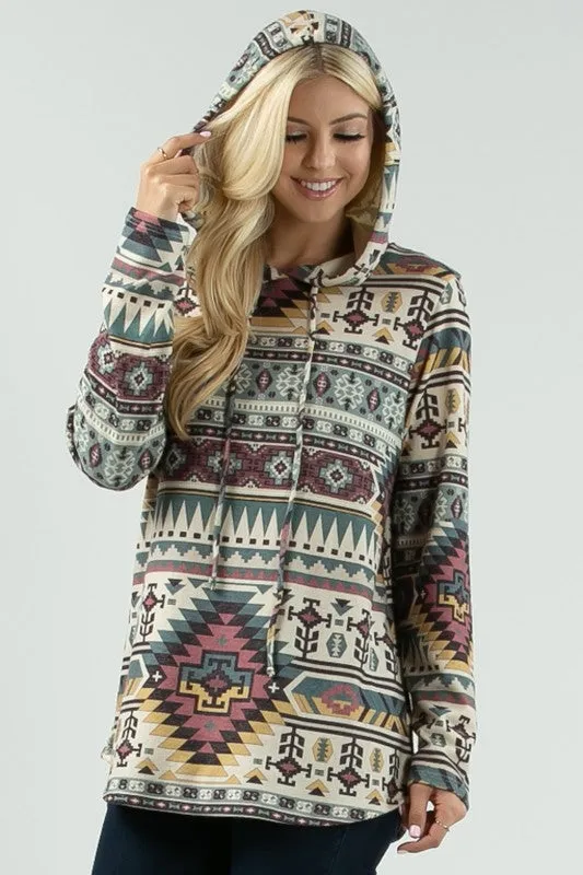 AV-X167-AMANDA-PLUS-TRIBAL PRINT ULTRA SOFT MULTI COLOR HACCI BRUSH HOODIE-3-2-1