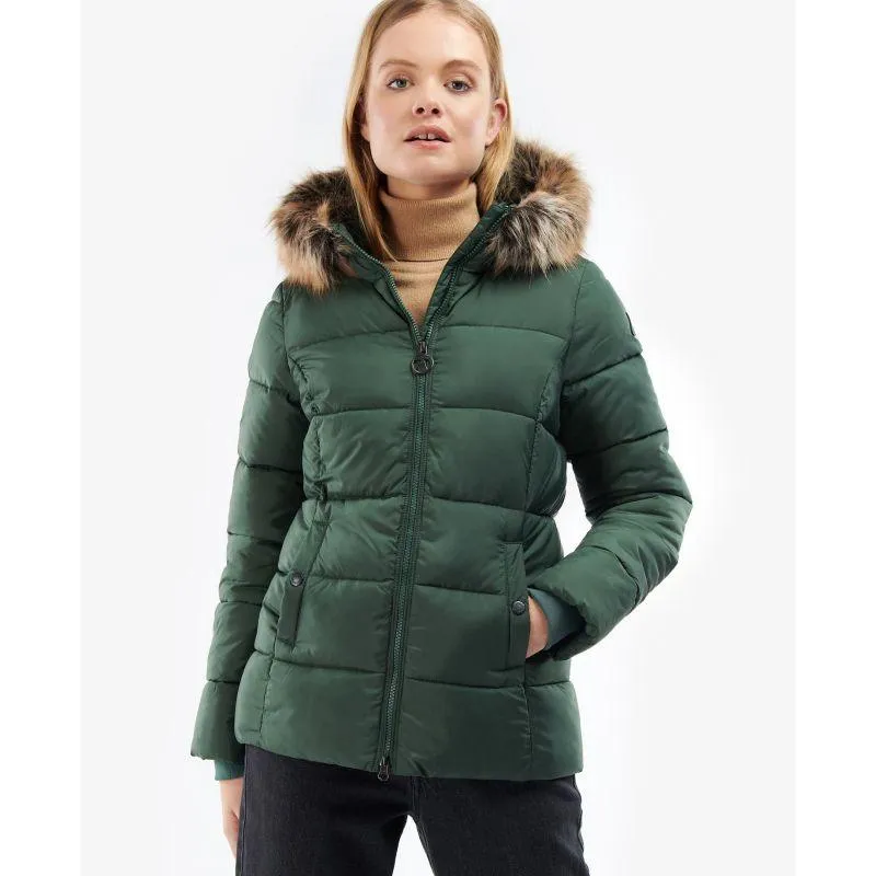 Barbour Midhurst Ladies Quilted Faux Fur Hood Jacket - Alchemy Green