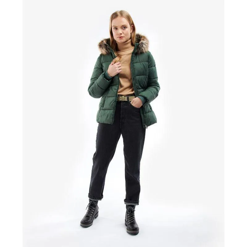 Barbour Midhurst Ladies Quilted Faux Fur Hood Jacket - Alchemy Green