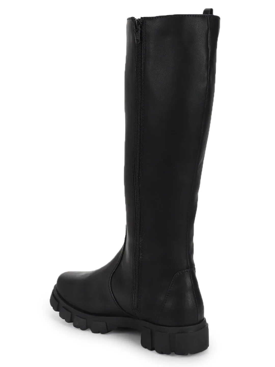 Black PU Kitten Long Boots (TC-ST-1308-BLKPU)