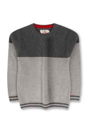 Boys Grey Colourblock Sweater