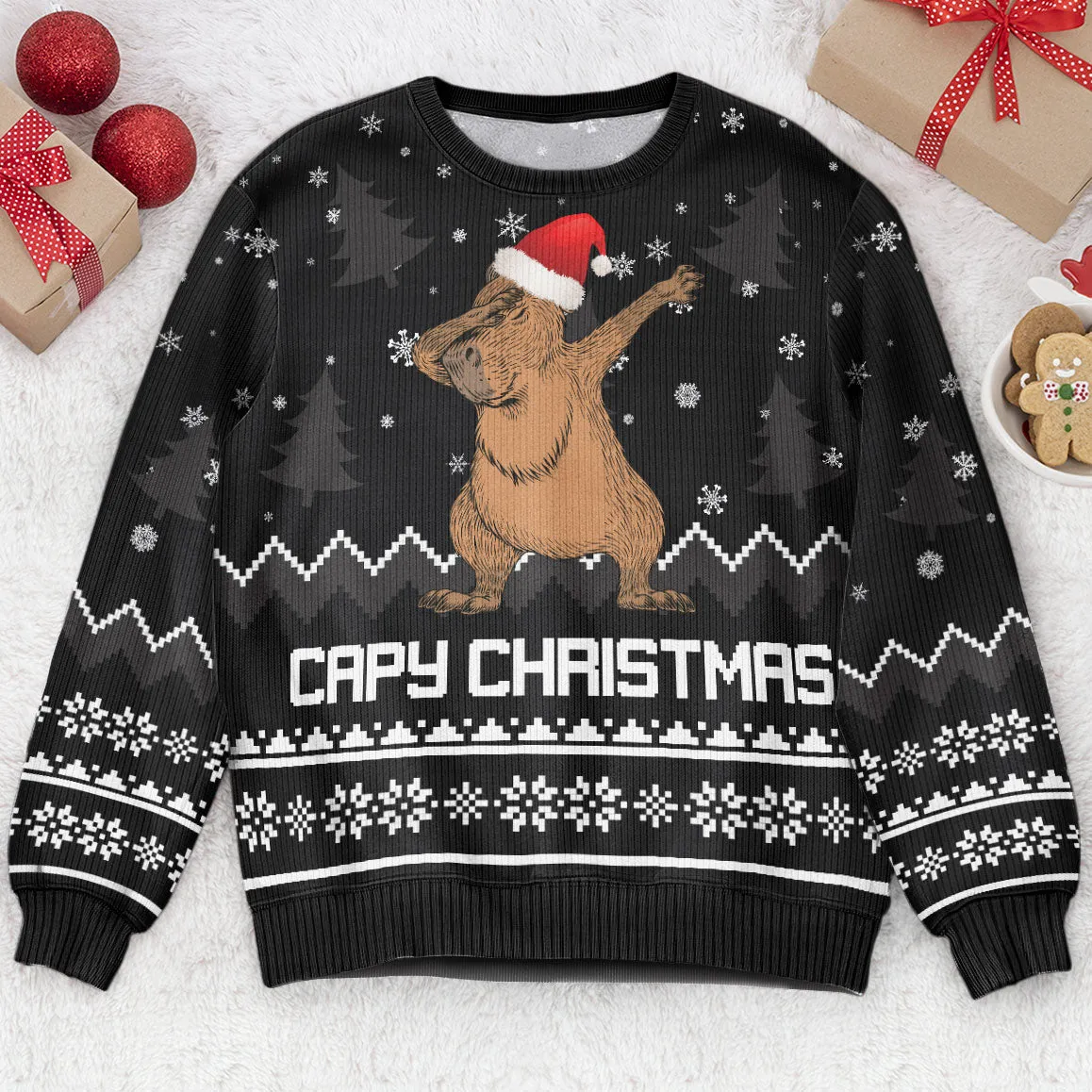 Capybara Capy Christmas - Personalized Ugly Sweater