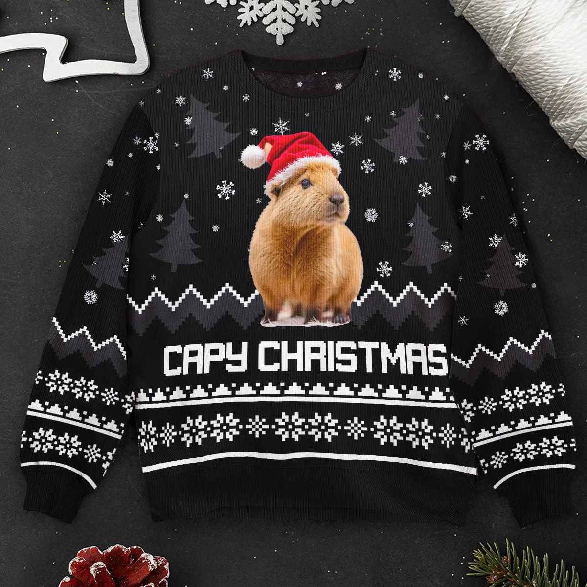 Capybara Capy Christmas - Personalized Ugly Sweater