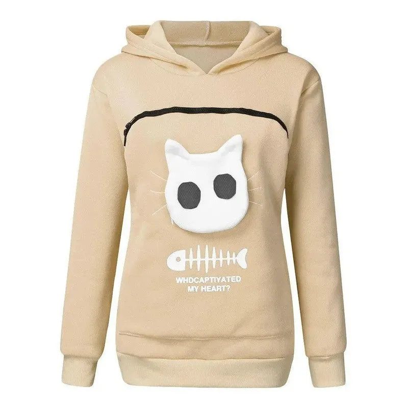 Cat Pocket Hoodie Sweatshirt