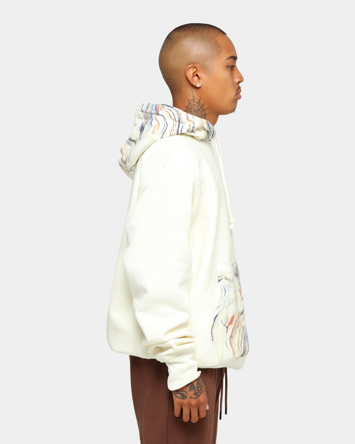 Champion Rev Weave Marble Hoodie Chalk White