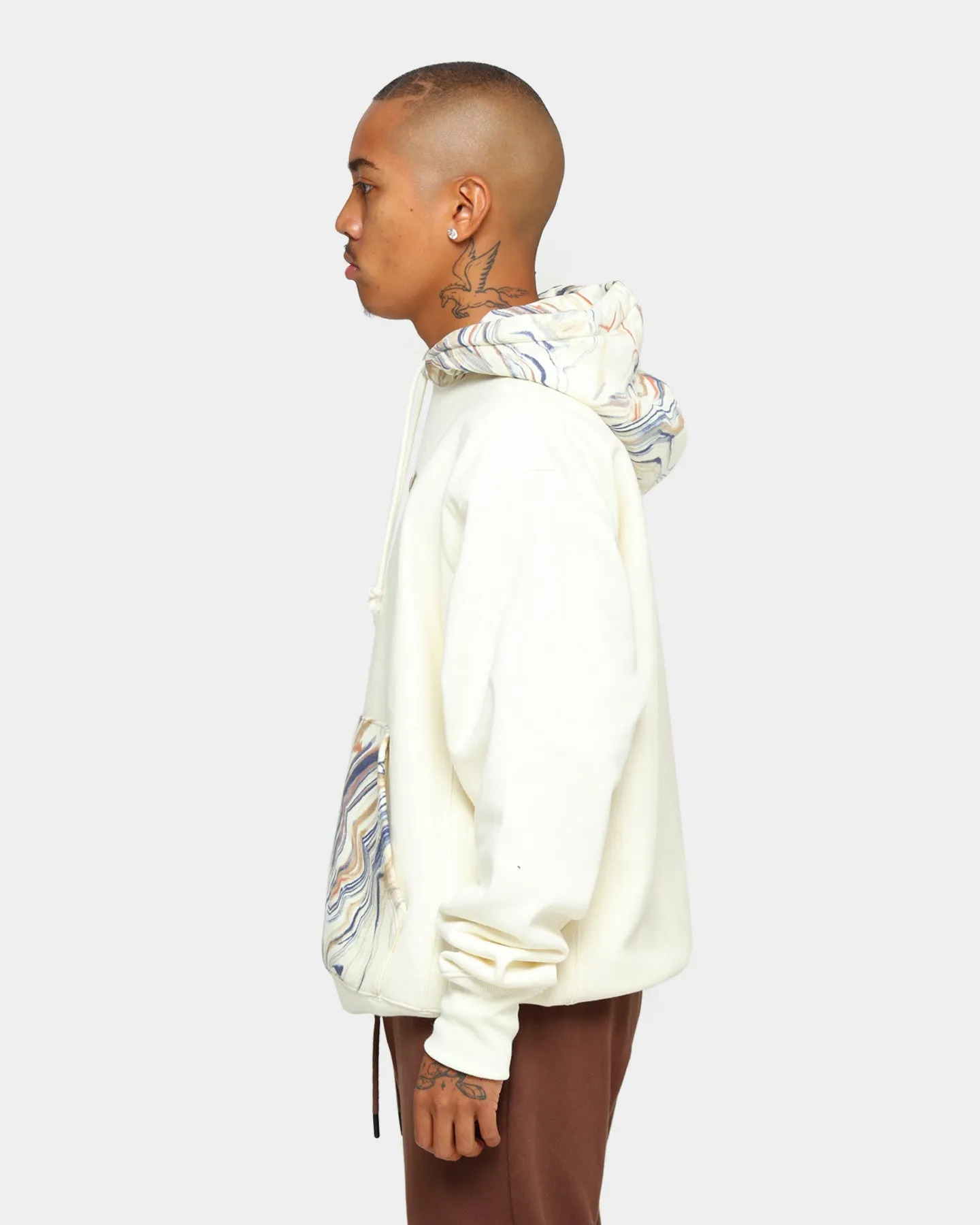 Champion Rev Weave Marble Hoodie Chalk White