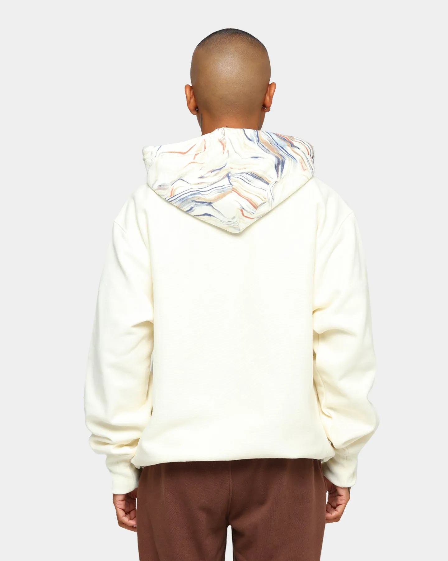 Champion Rev Weave Marble Hoodie Chalk White