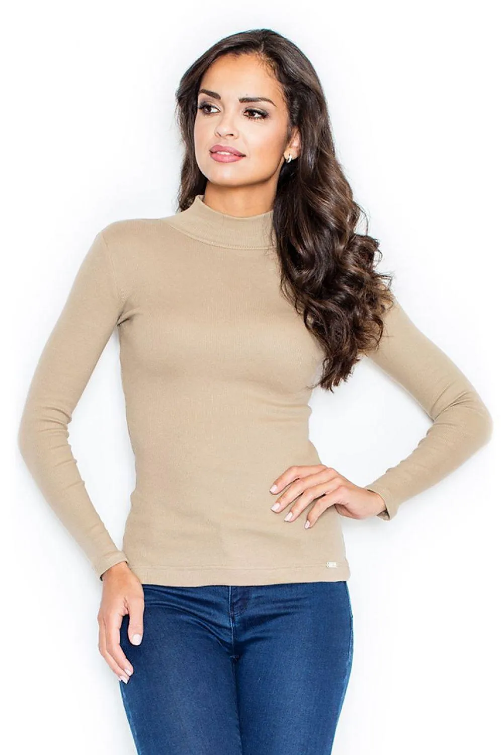 Chic Striped Turtleneck Sweater - Timeless Knit Top for Stylish Women