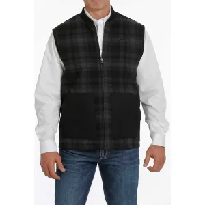 Cinch Men's Reversible Black Plaid Vest MWV1556001