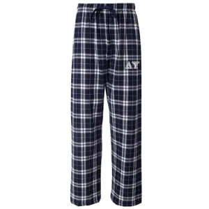 DU Navy Plaid Flannel Pants