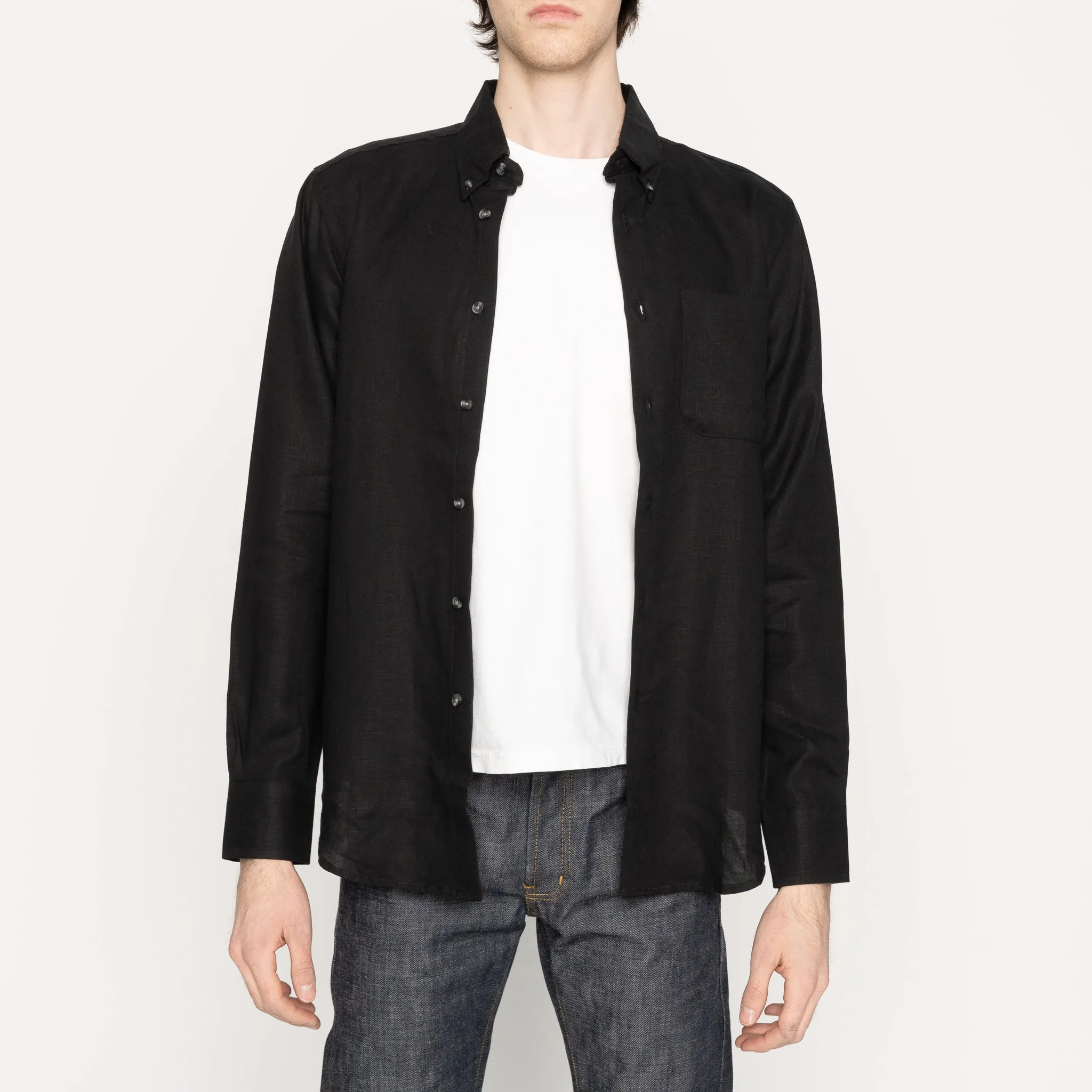 Easy Shirt - French Linen Fine Canvas - Black