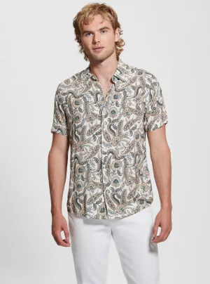 Eco Floral Print Paisley Short Sleeve Shirt