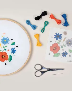 Flowers Embroidery Kit, Britney Pompadour