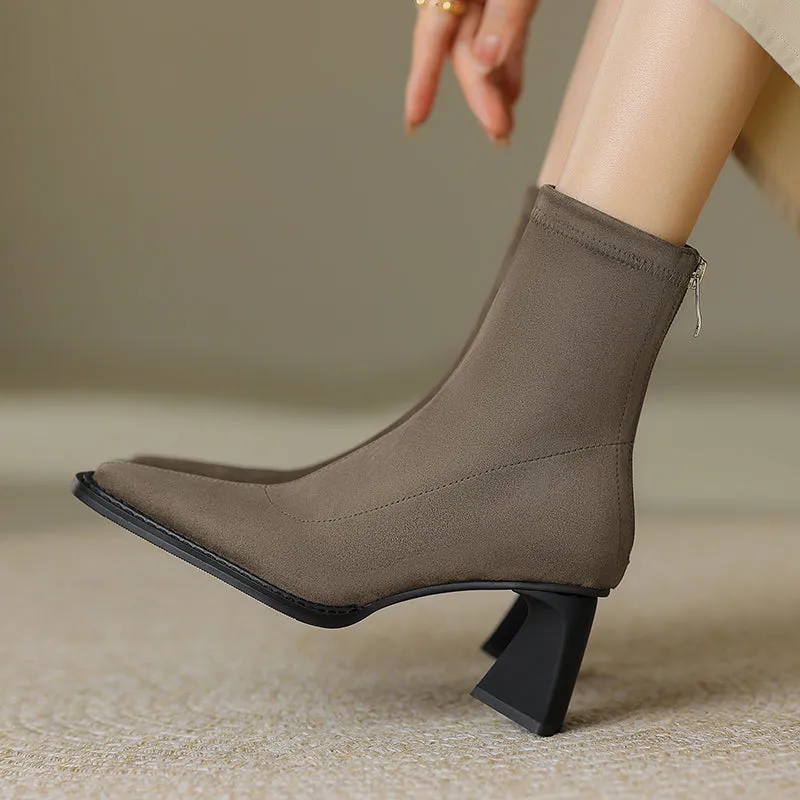 FY Zoe Stylish Heeled Ankle Boots