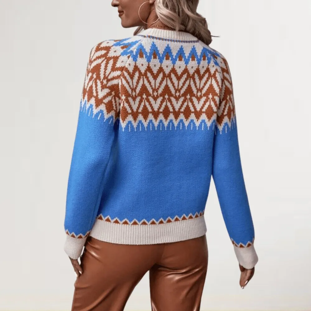 Geometric Pattern Knit Sweater