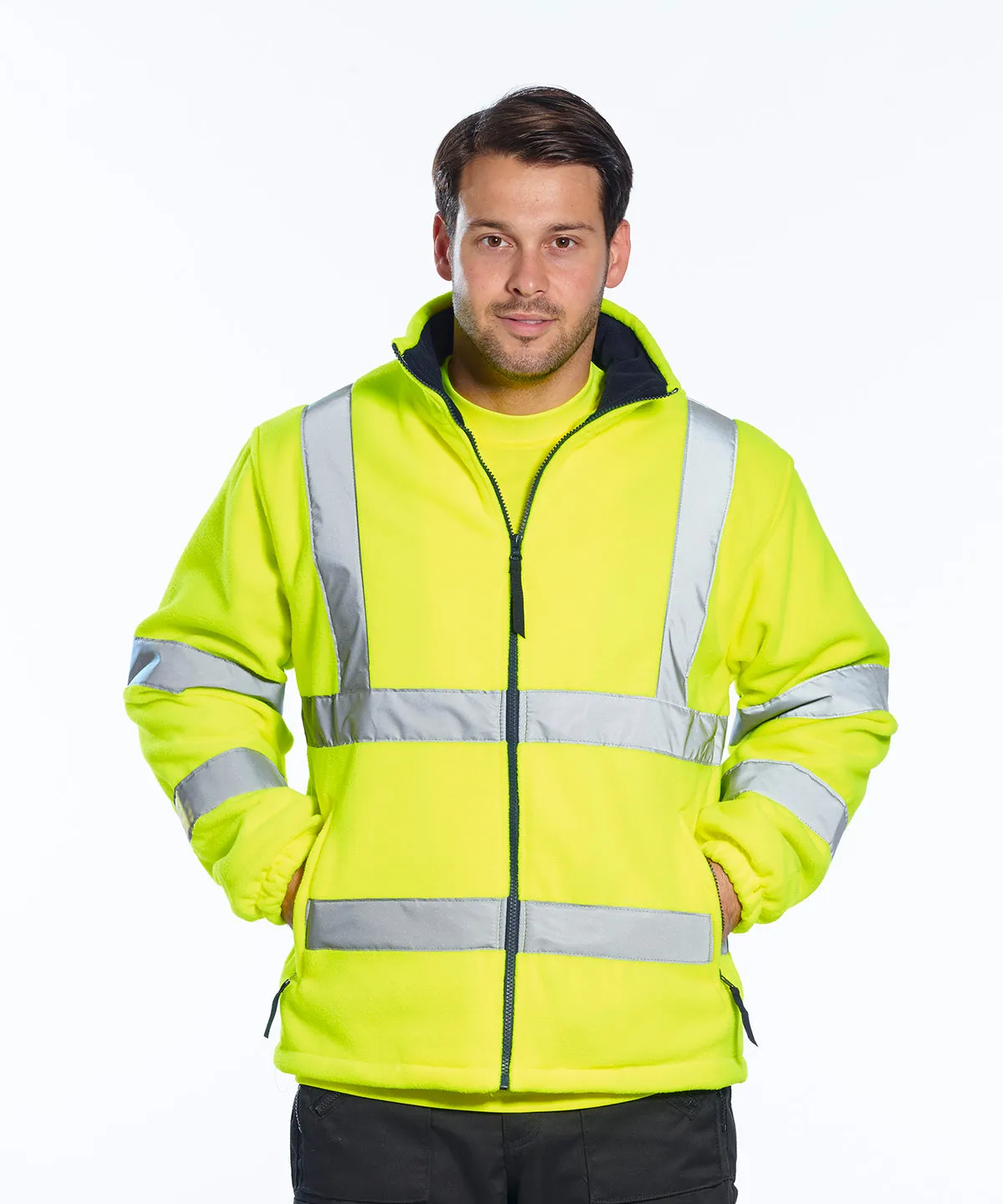 Hi-vis mesh-lined fleece (F300) | Yellow