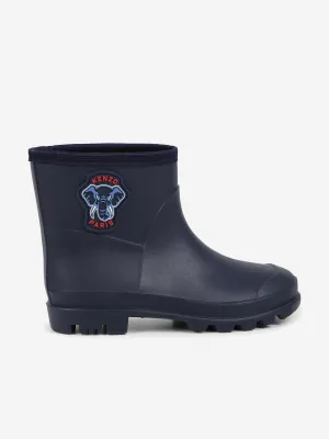 KENZO Kids Elephant Rain Boots in Navy