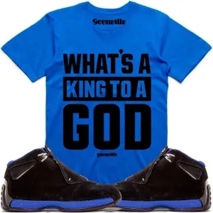 KING GOD Sneaker Tees Shirt - Jordan 18 Black Royal