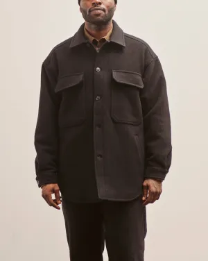 Lownn Wool Workwear Overshirt, Black