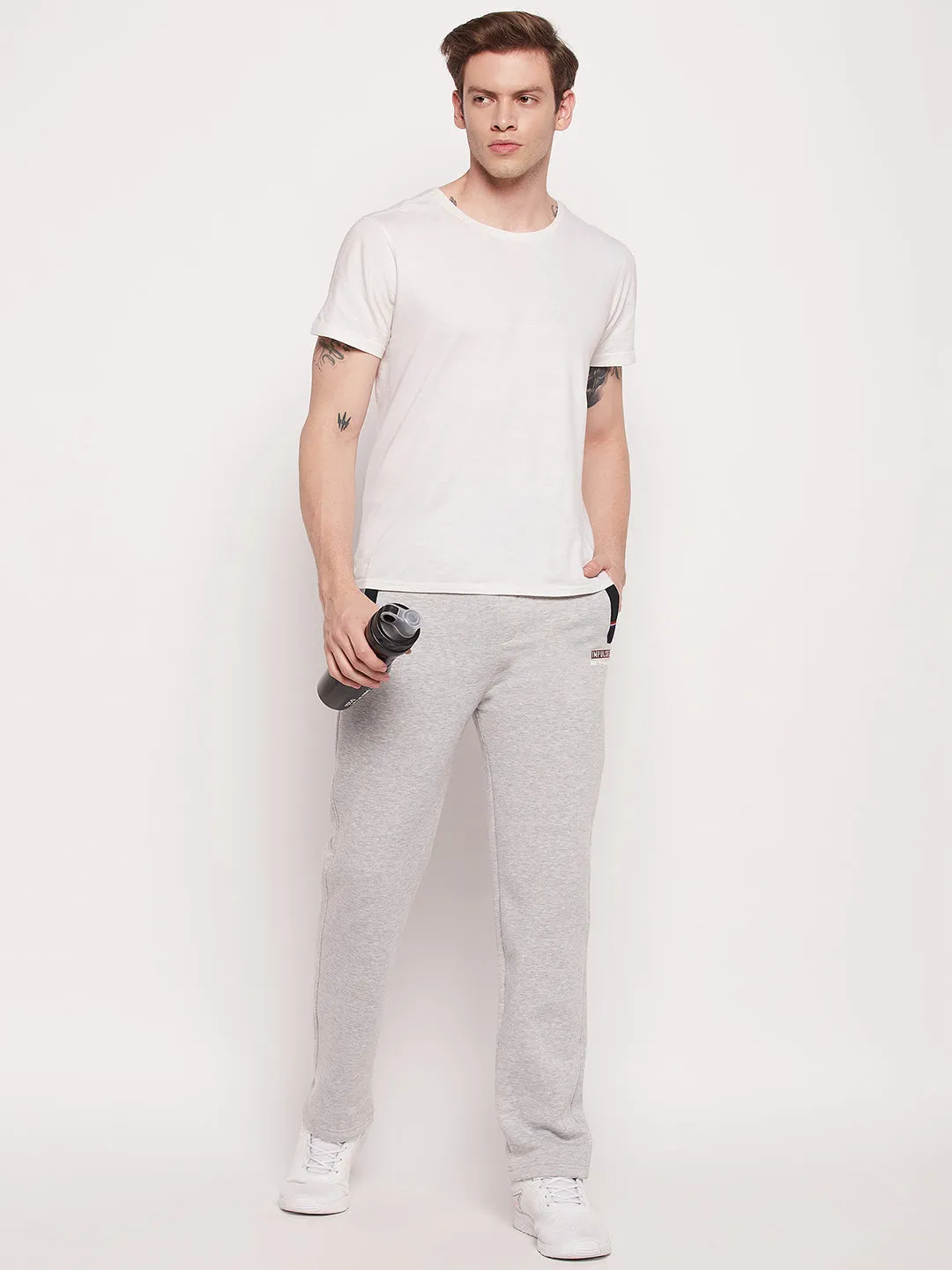 Men Grey Melange Trackpant