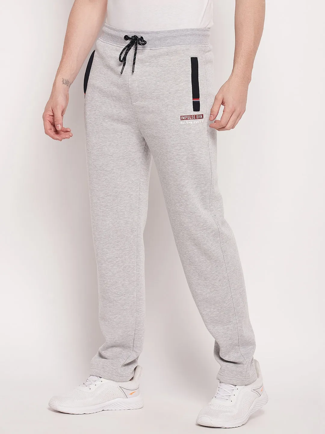 Men Grey Melange Trackpant