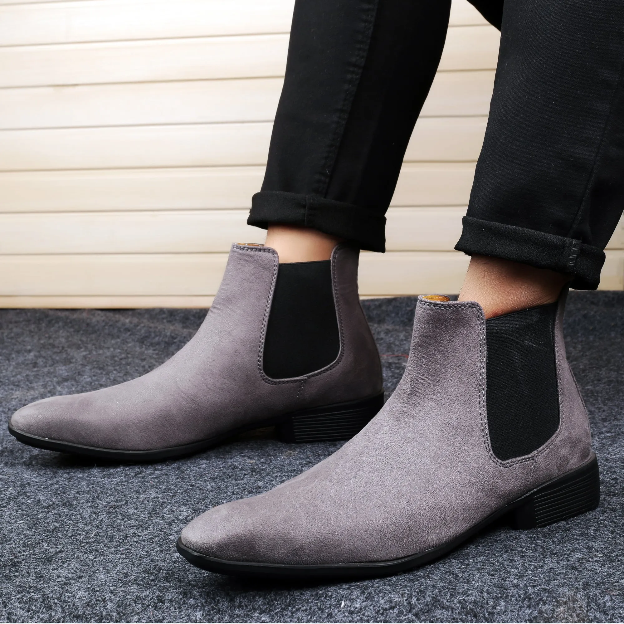 Men's Suede Chelsea Slip-on Boots