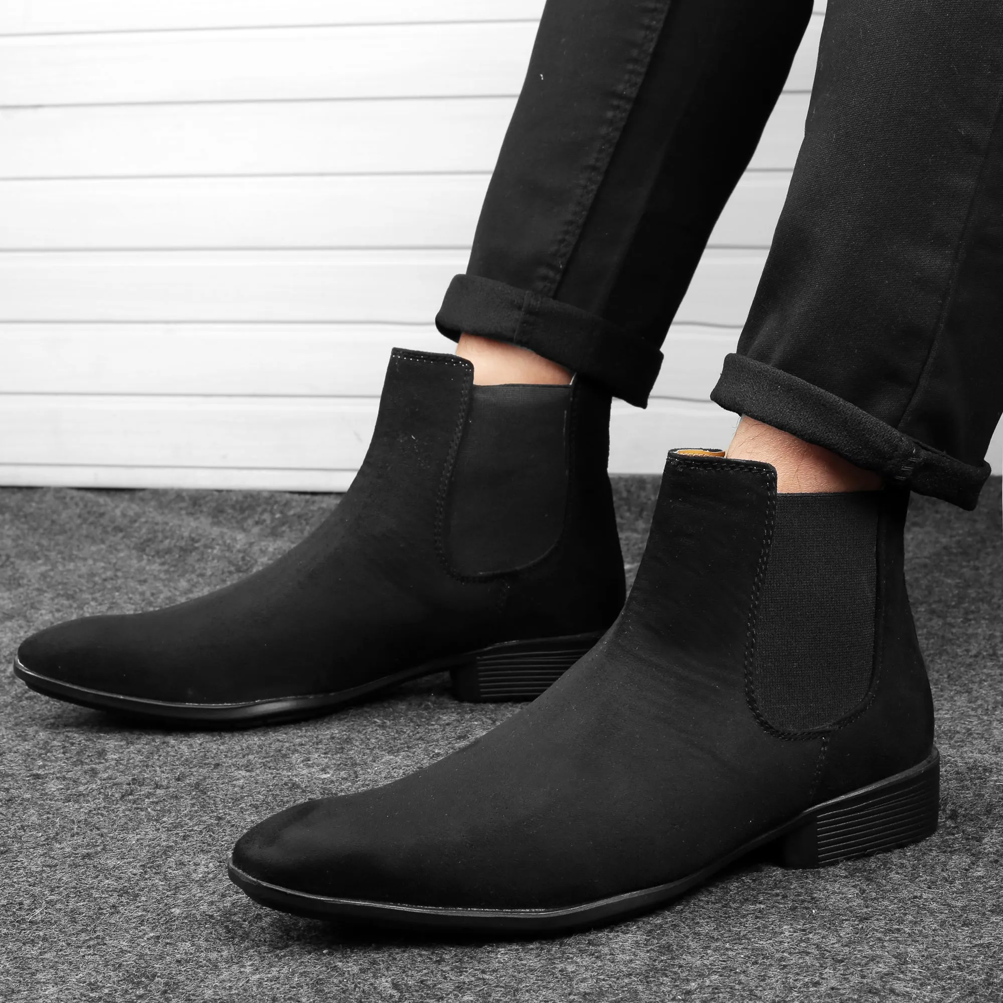 Men's Suede Chelsea Slip-on Boots