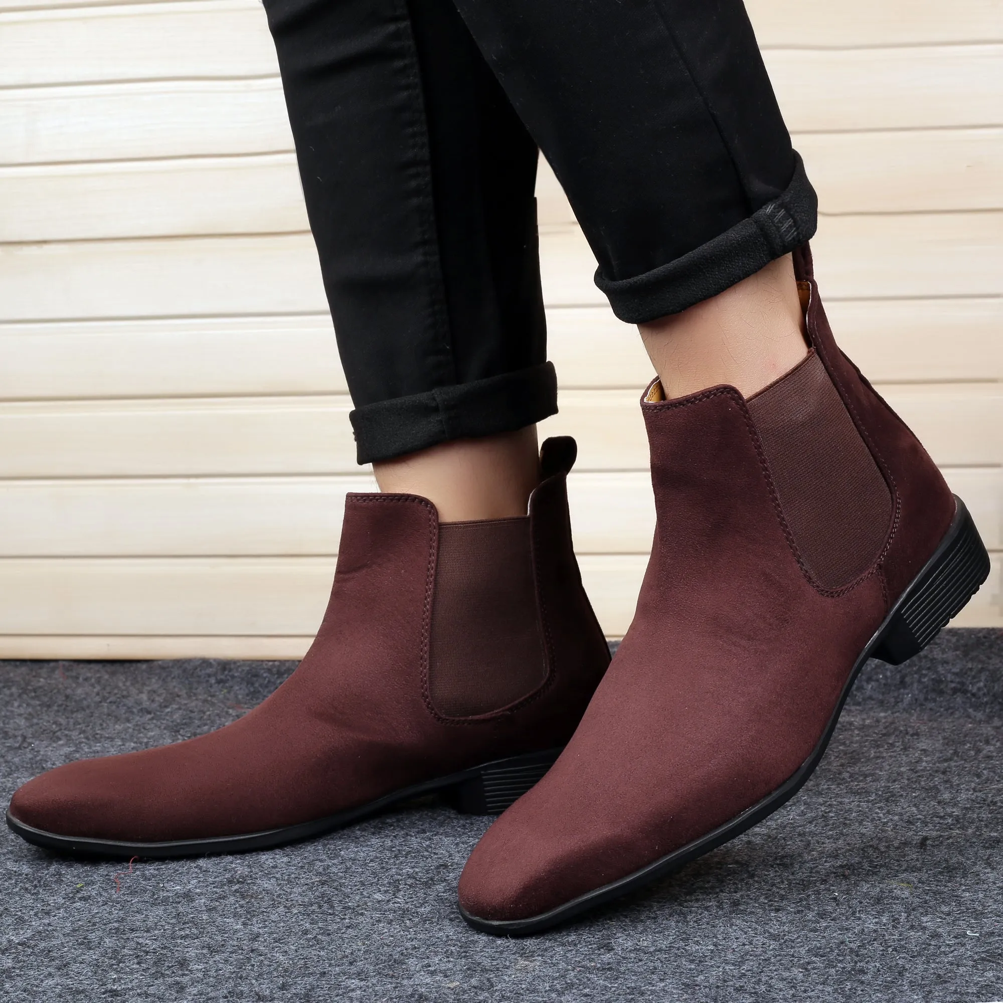 Men's Suede Chelsea Slip-on Boots