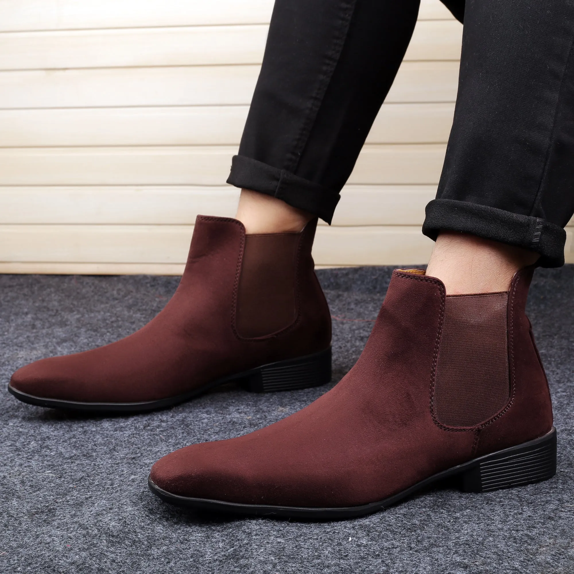 Men's Suede Chelsea Slip-on Boots