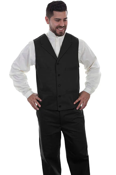 Men's Western Vest Collection: Wahmaker Herringbone Black