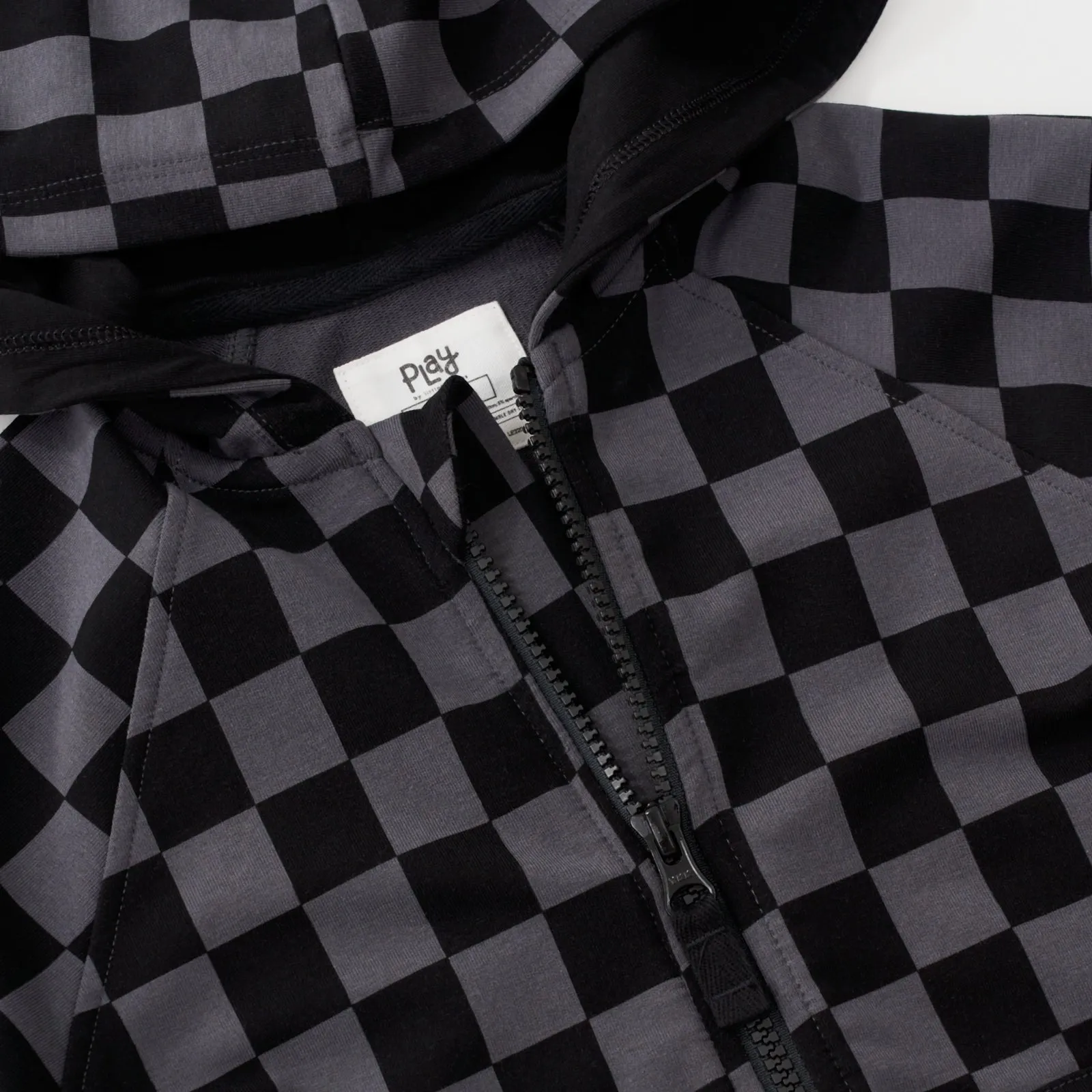 Monochrome Checks Zip Hoodie