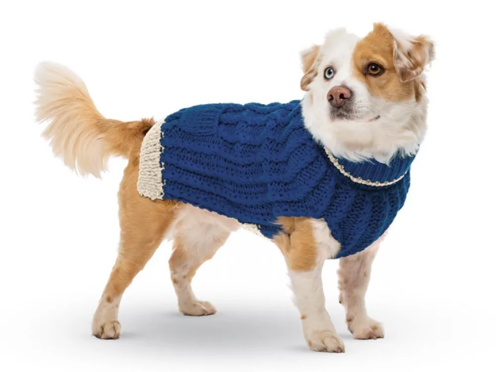 Navy Dog Sweater - UpCountry Navy Classic Cable Hand Knit Sweaters