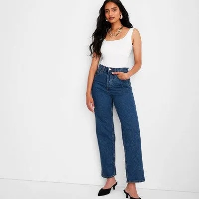 New - Women's High-Rise Straight Jeans - Universal Thread