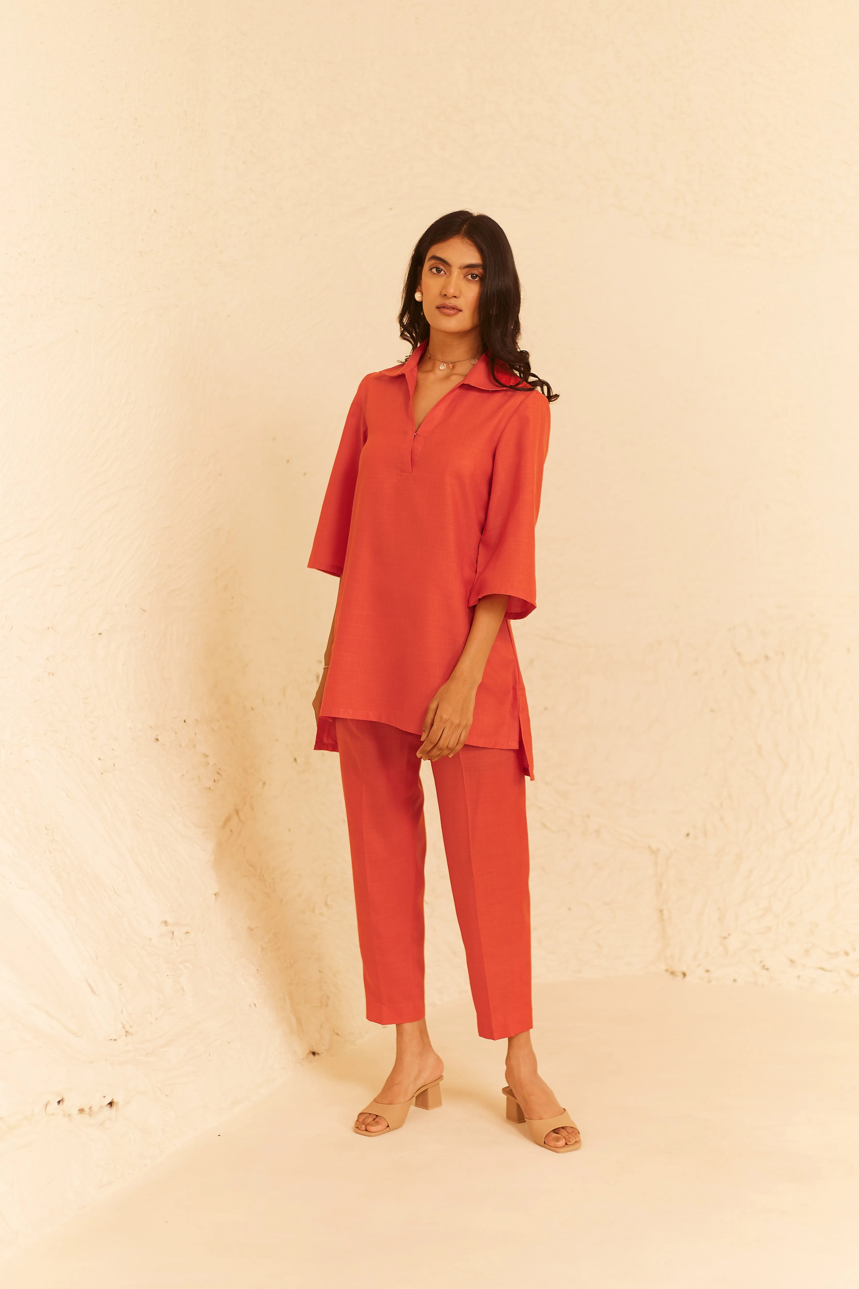 Orange Linen Co-ord Set