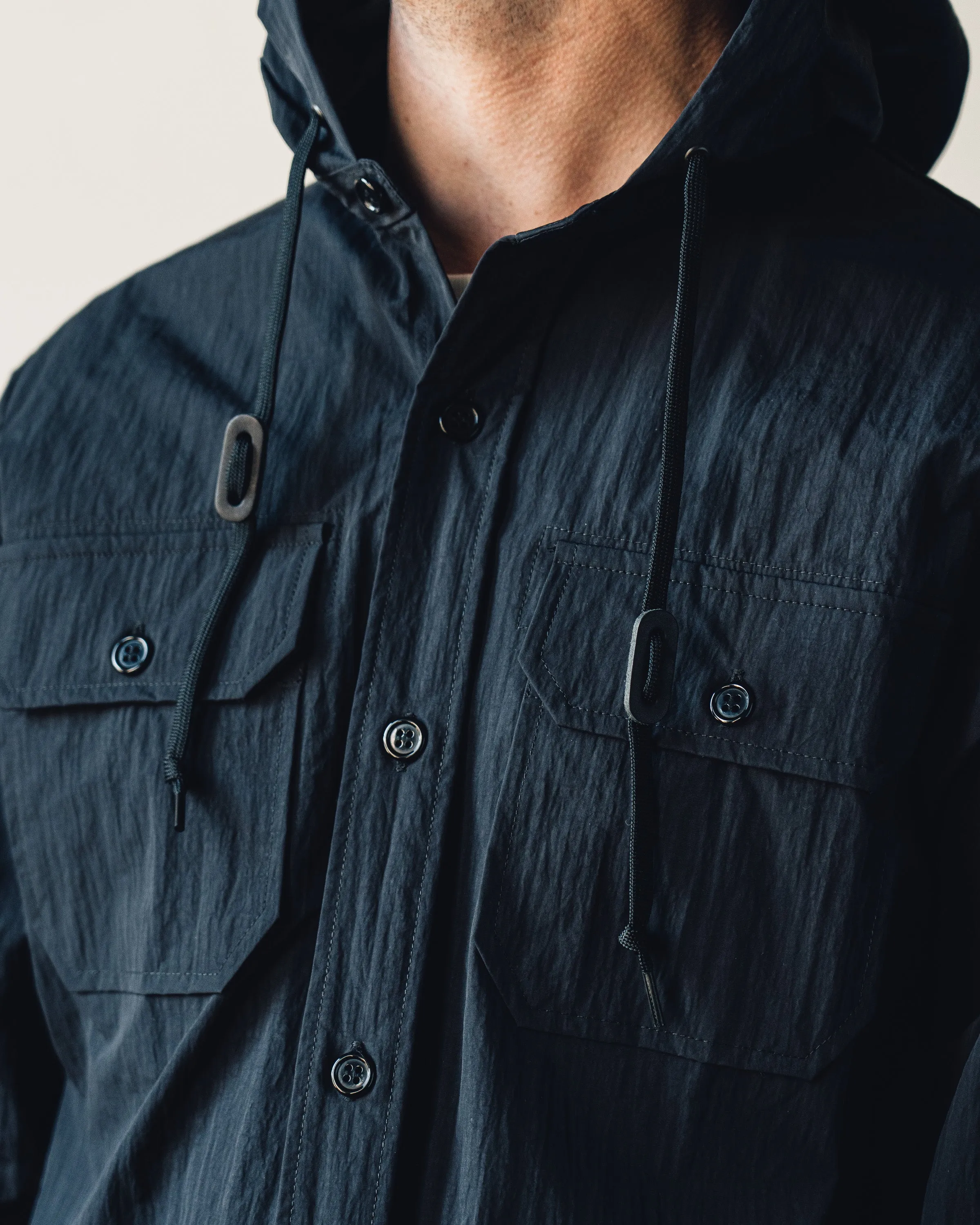 orSlow Hooded Shirt Jacket, Black