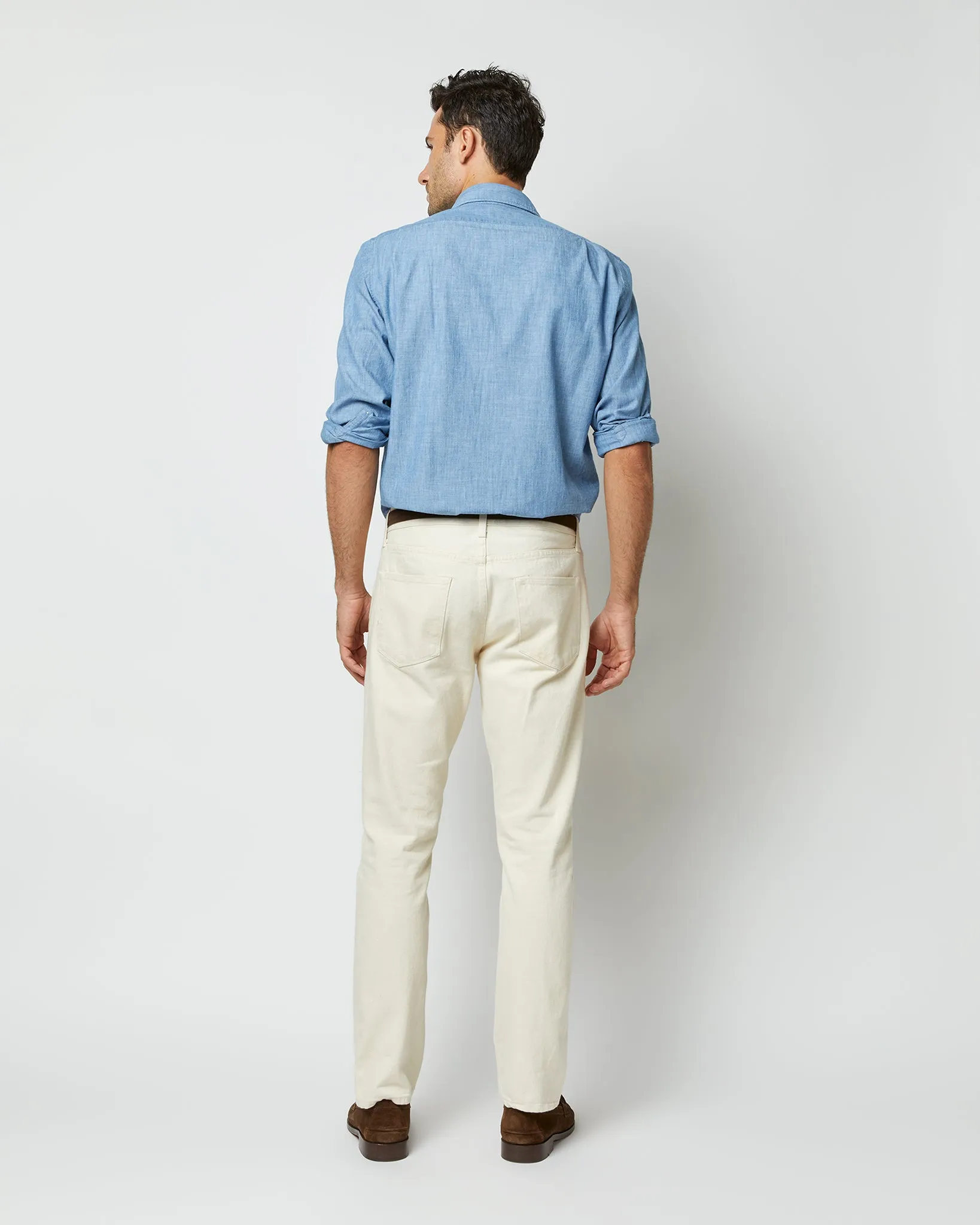 Otto Handmade Sport Shirt in Extra Light Washed Chambray