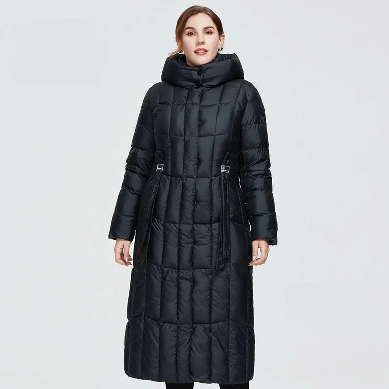 Plaid Thick Women's Long Warm Parka Coat