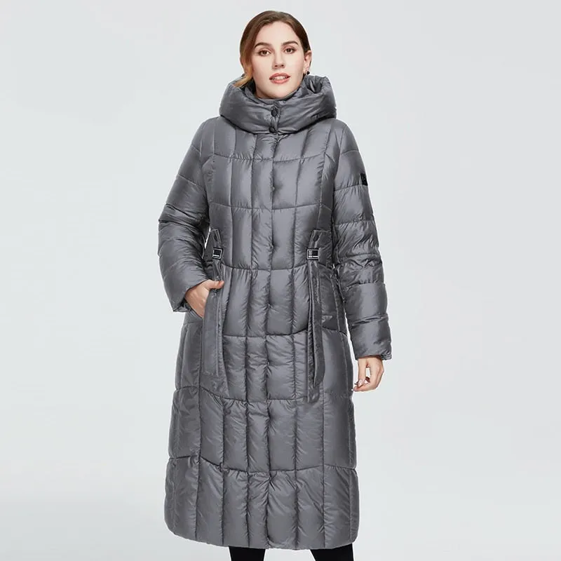 Plaid Thick Women's Long Warm Parka Coat