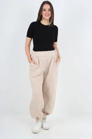 Plus Size  Plain Side Pockets  Sweat Pants