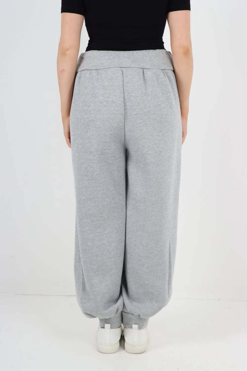 Plus Size  Plain Side Pockets  Sweat Pants