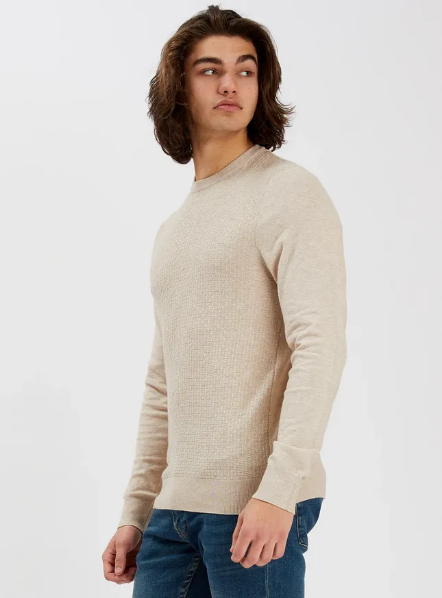 Point Zero Logan Crew Neck Sweater | Beige