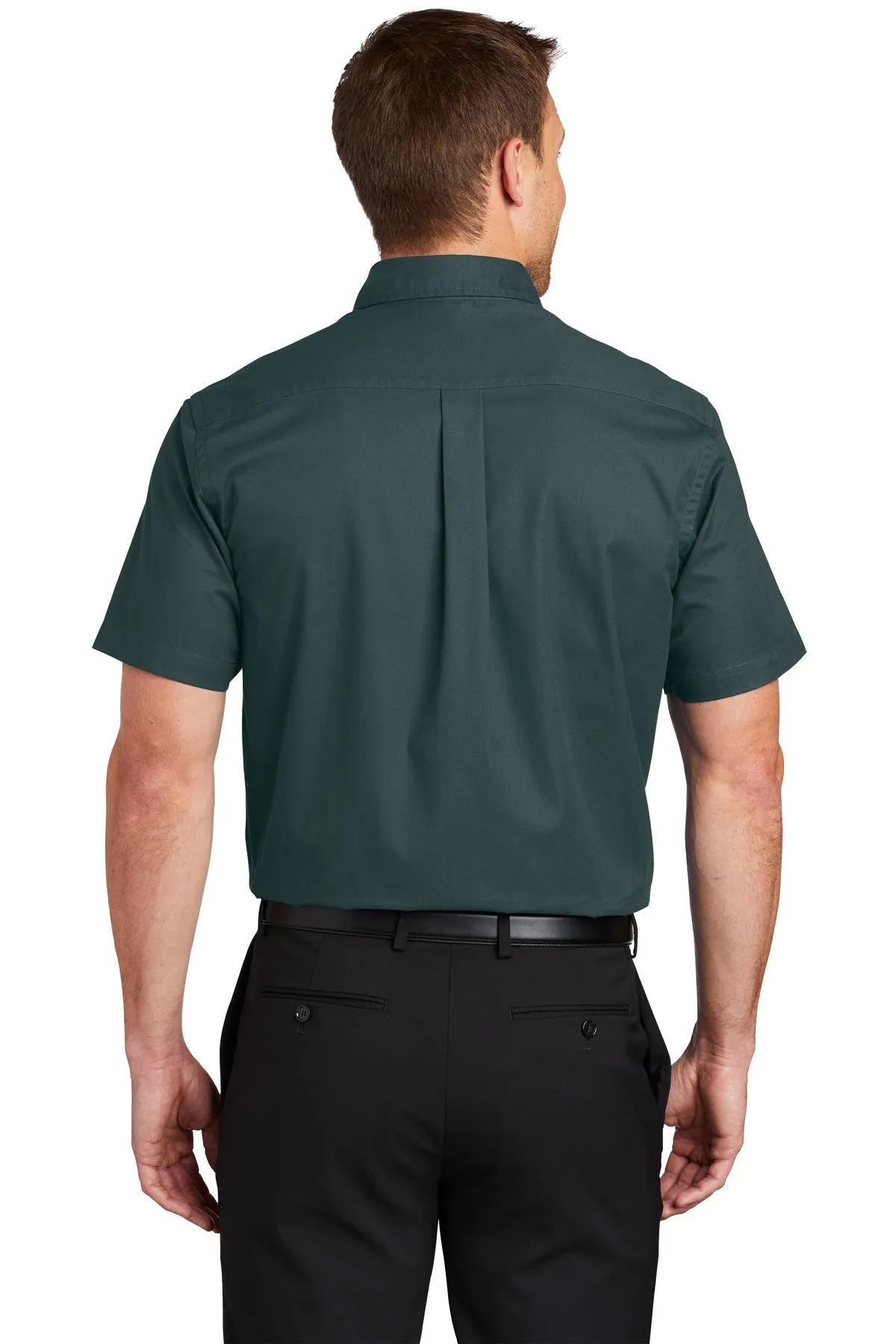 Port Authority Short Sleeve Easy Care Custom Shirts, Dark Green/Navy