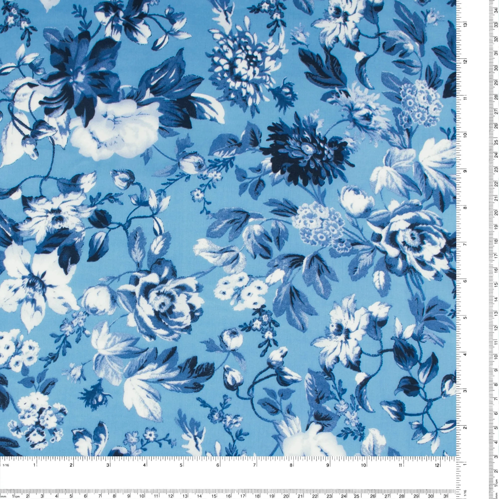 Printed Voile - SILVIA - 023 - Blue